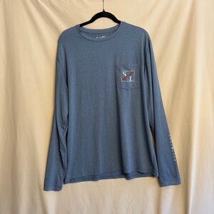 Salt Life Men's L Blue Long Sleeve Salty Slam Fishing Shirt
